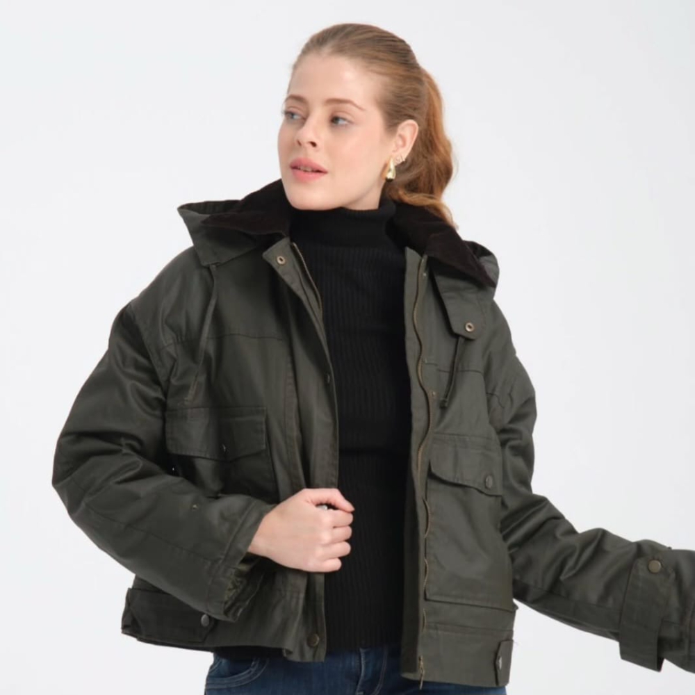 Kışlık yandan cepli kürk detaylı mont